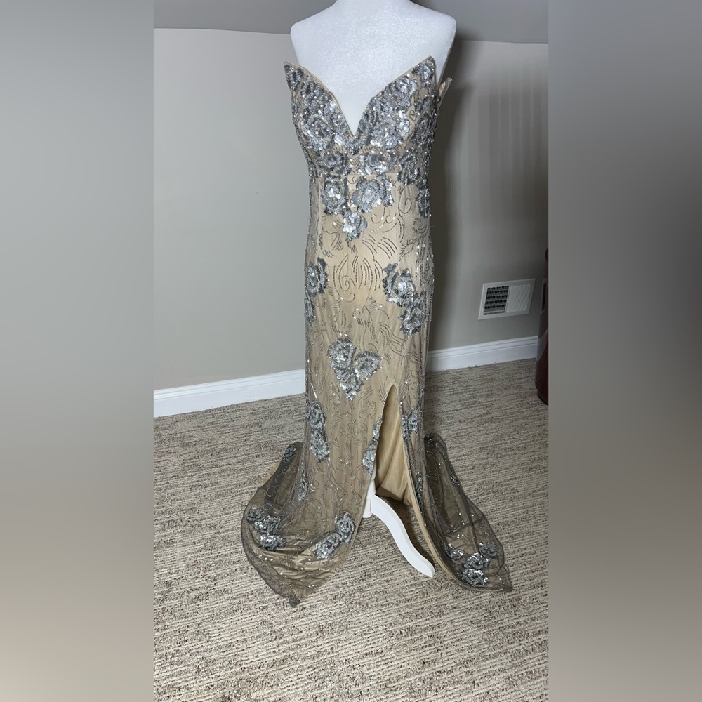 Altea Silver and Cream Prom Dress